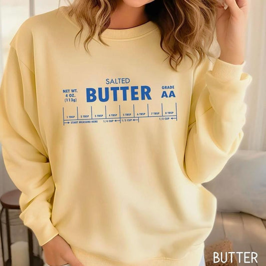 Salted Butter Sweatshirt, Comfort Colors Stick Of Butter Sweater, Funny Baker Gift, Baking Shirt, Foodie Chef Shirt, Butter Lover Gift