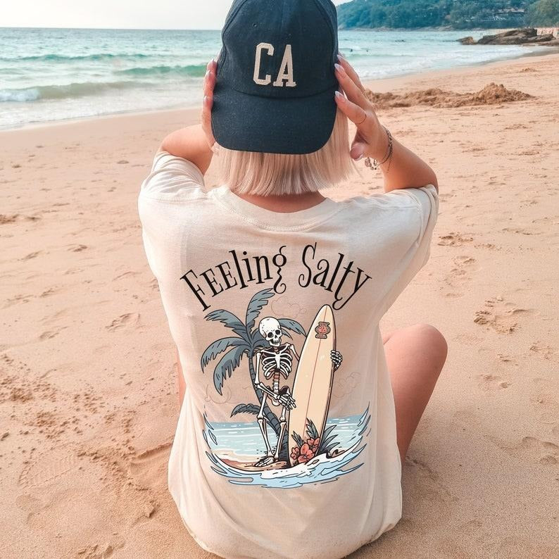 Salty T Shirt Hoodie Sweater Preppy Clothes Coconut Girl Tee Surf Shirt Beachy Shirts VSCO Girl Shirt Trendy TS Aesthetic...