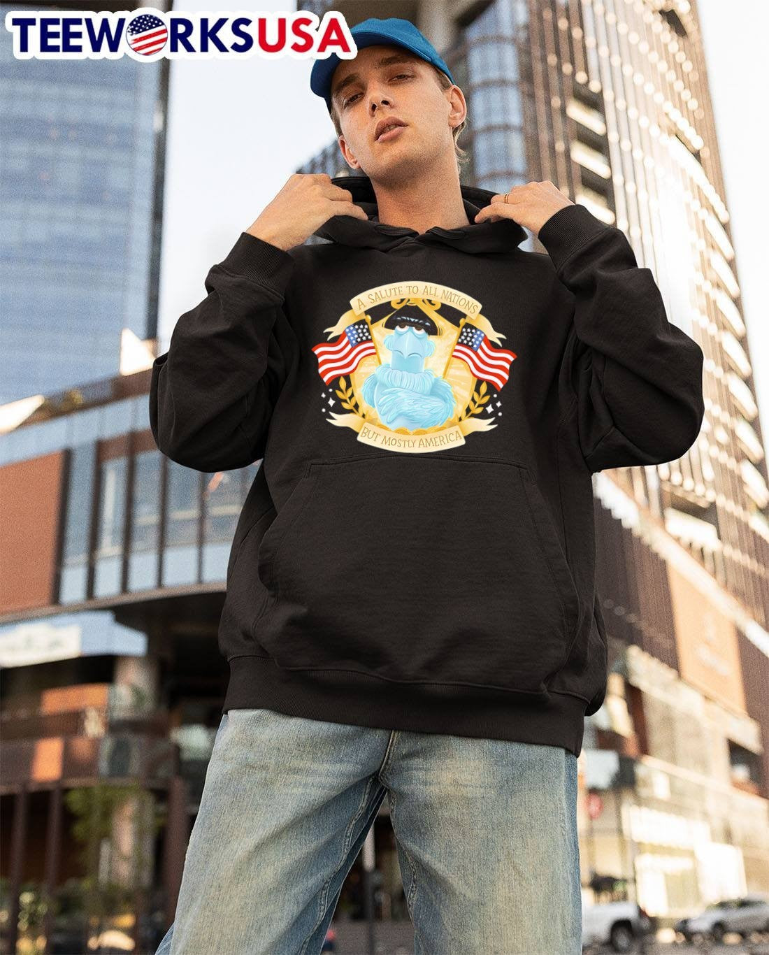 Sam the Eagle Patriotic Salute to All Nations but Mostly America T-Shirt