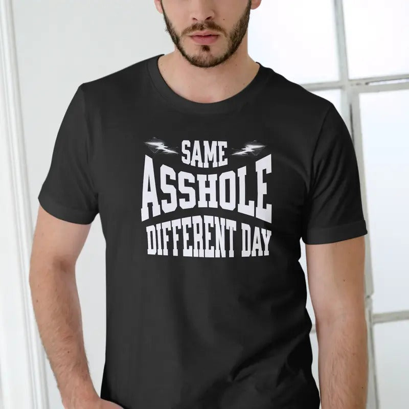 Same Ahole Different day funny T Shirt, Unisex Cotton Casual Menswear Hoodie, Sweatshirt | UrbanDripWear.com