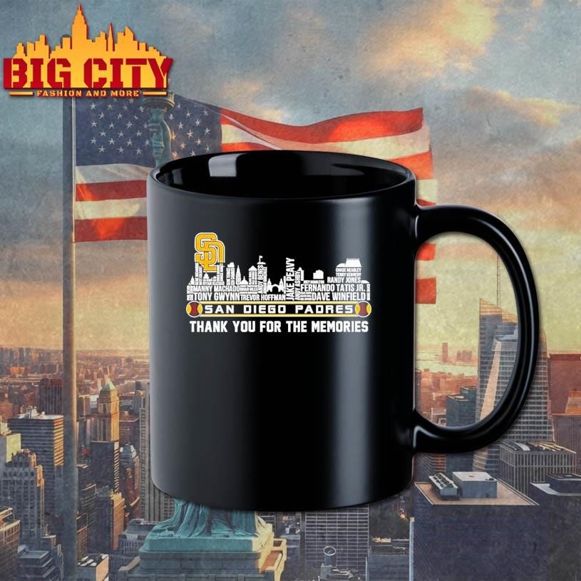 San Diego Padres Players Names City Skyline Thank You For The Memories Tee Shirt