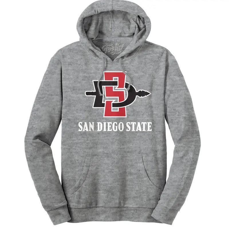 San Diego State University Hooded Sweatshirt - Gray T-Shirts, Hoodie | UrbanDripWear.com