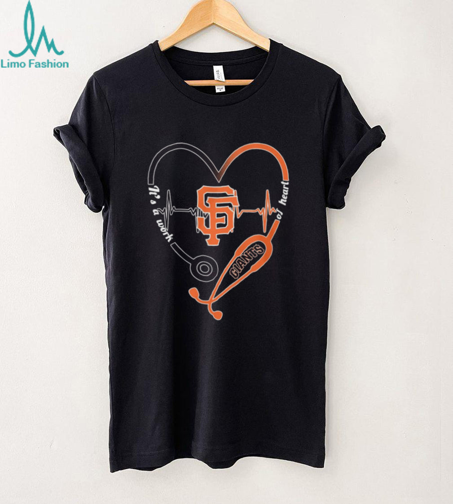 San Francisco Giants Baseball Heartbeat Stethoscope Nurse Life Fan T Shirt