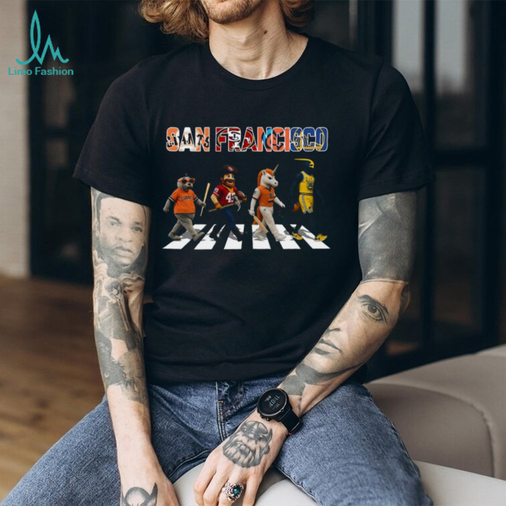 San Francisco Sports Teams Mascots Abbey Road Crossing Giants 49ers Warriors T Shirt