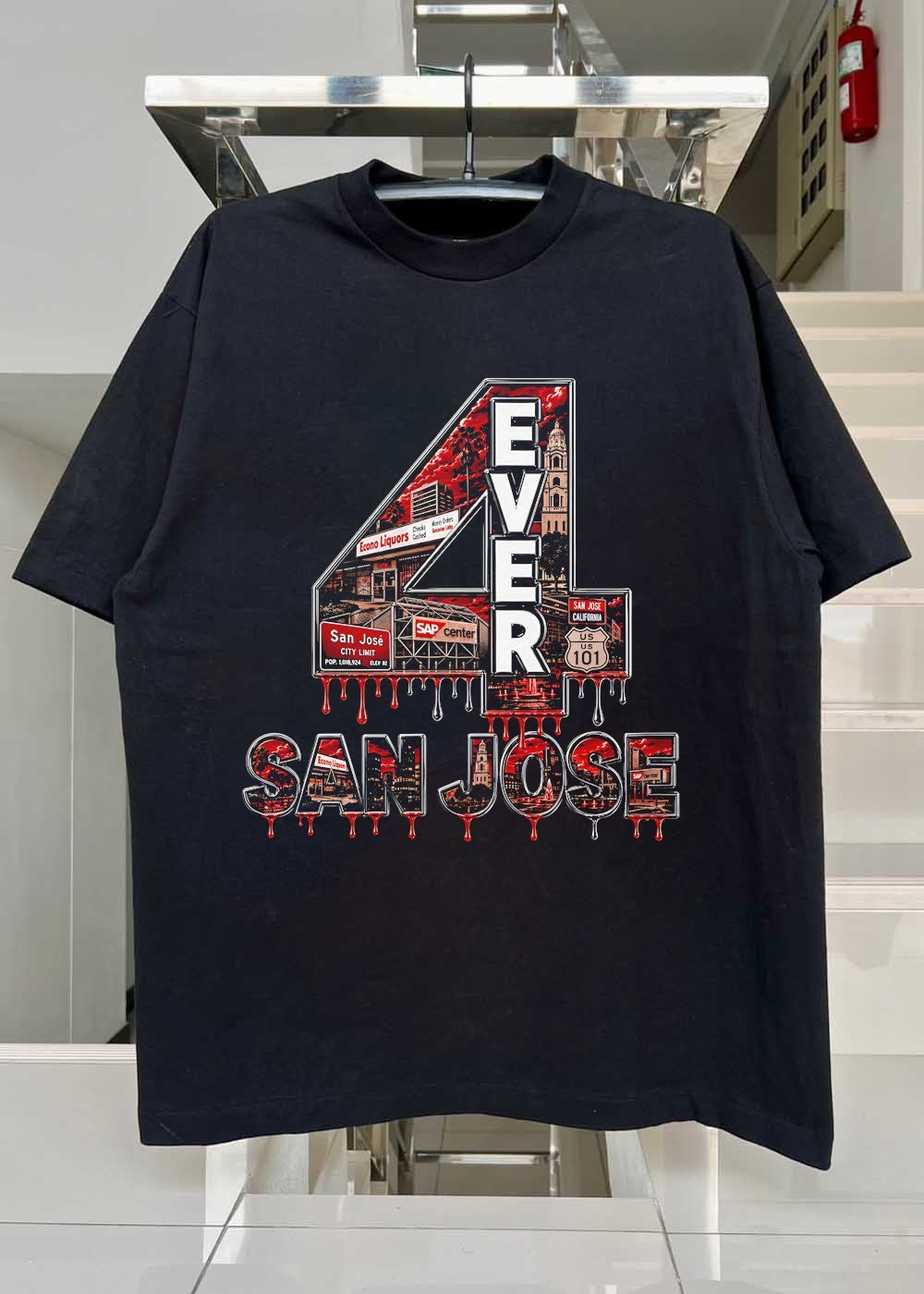 San Jose 4 Ever San Jose California US 101 Econo Liquors SAP Center T-Shirt