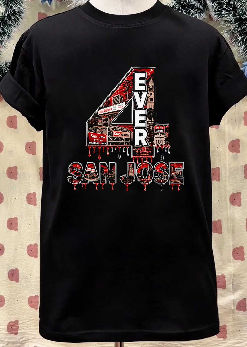 San Jose 4 Ever San Jose California US 101 Econo Liquors SAP Center T-Shirt