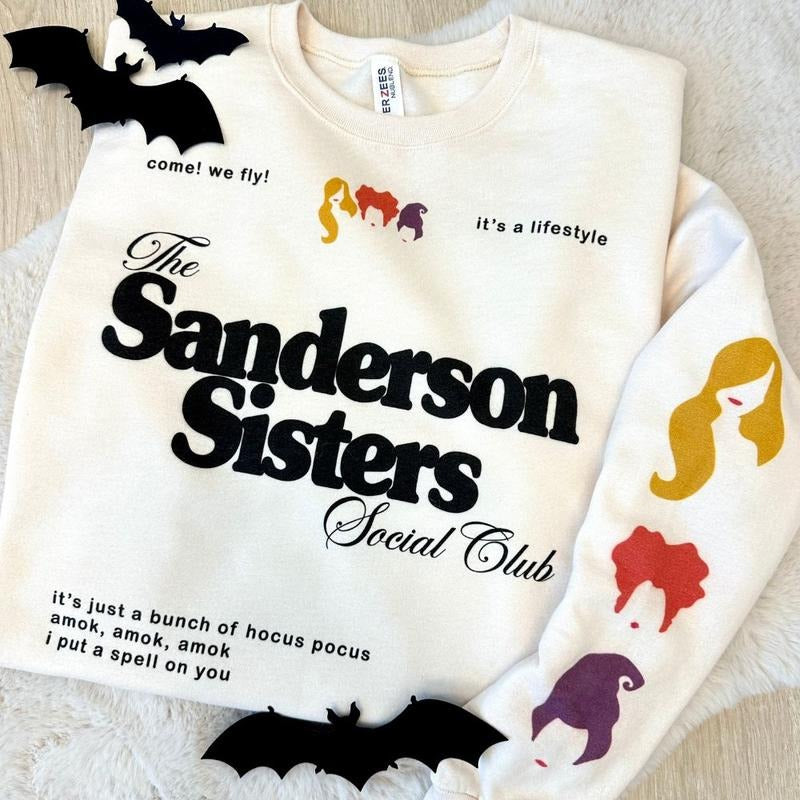 'Sanderson Sisters Social Club' Crewneck Sweatshirt T-Shirts, Hoodie | UrbanDripWear.com