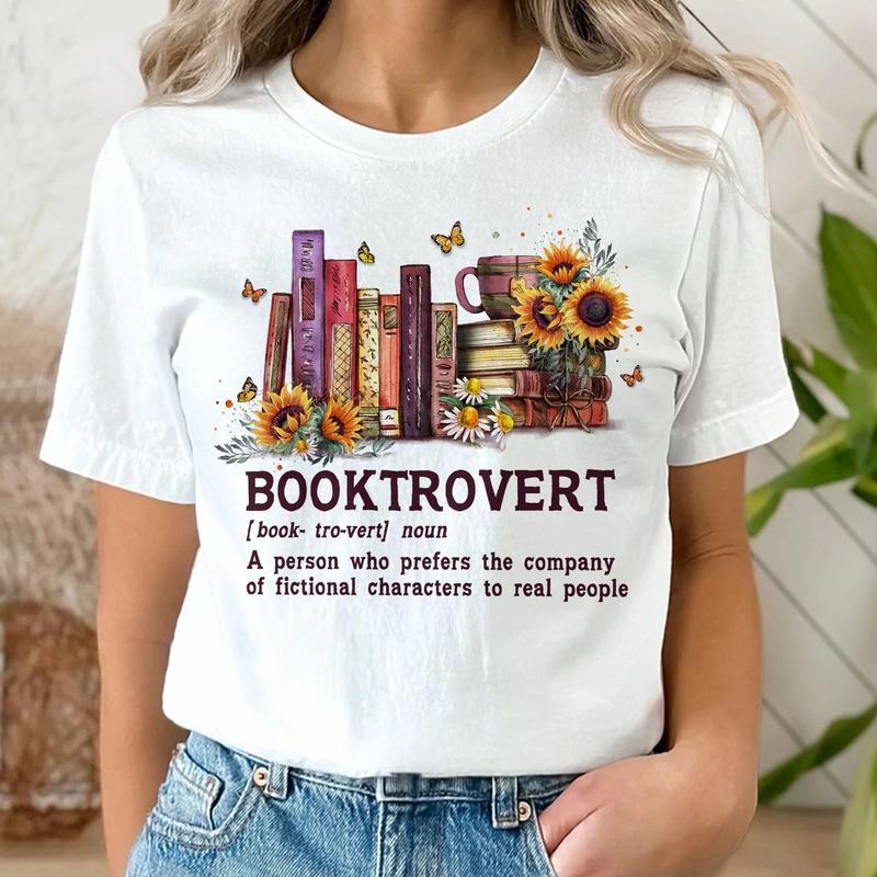 Sandjest Book Lover Shirt Booktrovert Definition Gift for Women Book Worm Friends on Birthday Christmas Hoodie, Sweatshirt