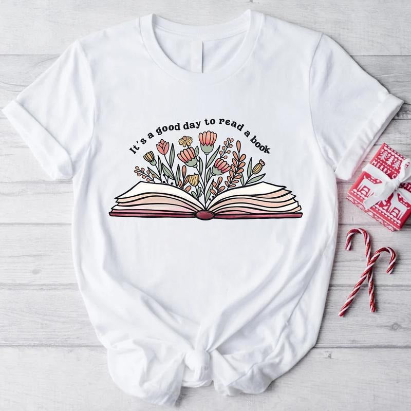 Sandjest Book Lovers Shirt, It's A Good Day To Read A Book, Gift For Bookworms, Gift For Librarians, Bookish Shirt,...