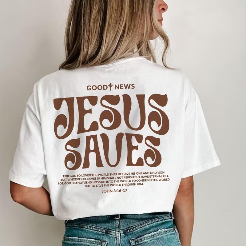 Sandjest Christian T-Shirt Good News Jesus Saves Gift for Women Girl Friends Hoodie, Sweatshirt | UrbanDripWear.com