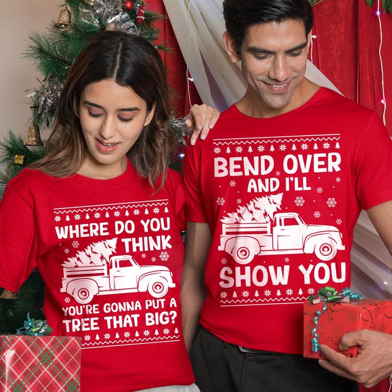 Sandjest Christmas Funny T-Shirt Gifts for Couple Husband Wife Girlfriend Boyfriend Hoodie, Sweatshirt | UrbanDripWear.com
