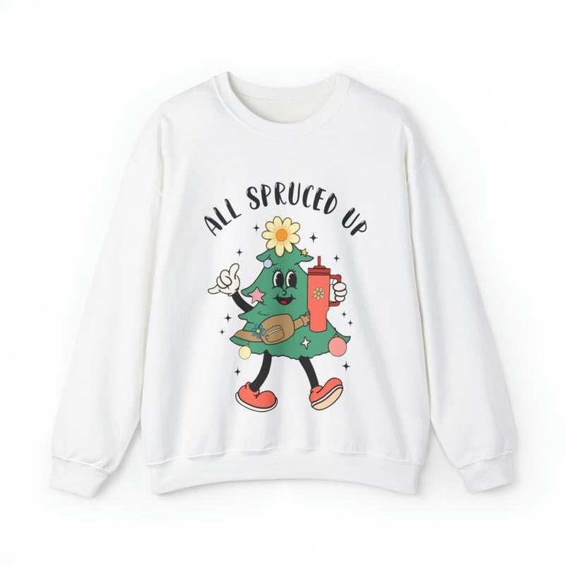 Sandjest Christmas Tree Sweatshirt, Boojee Christmas Shirt, Holiday Gifts For Women, Funny Xmas Shirt, All Spruced Up...