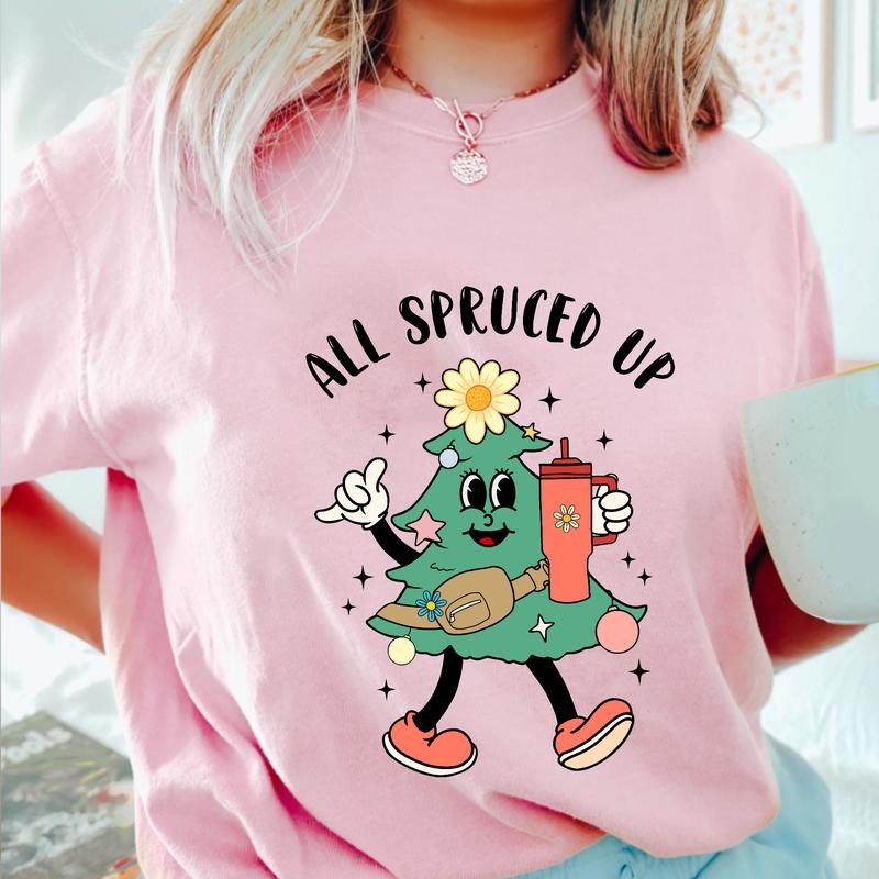Sandjest Christmas Tree Tshirt, Boojee Christmas Shirt, Holiday Gifts For Women, Funny Xmas Shirt, All Spruced Up Shirt,...