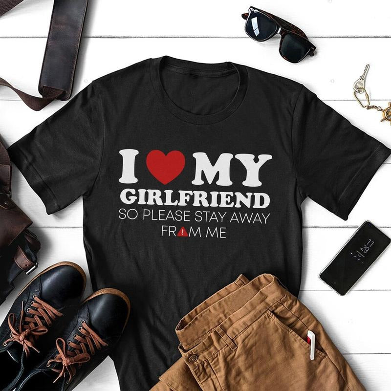 Sandjest Funny Shirt I Love My Girlfriend for Boyfriend Husband Boy Men Hoodie, Sweatshirt | UrbanDripWear.com