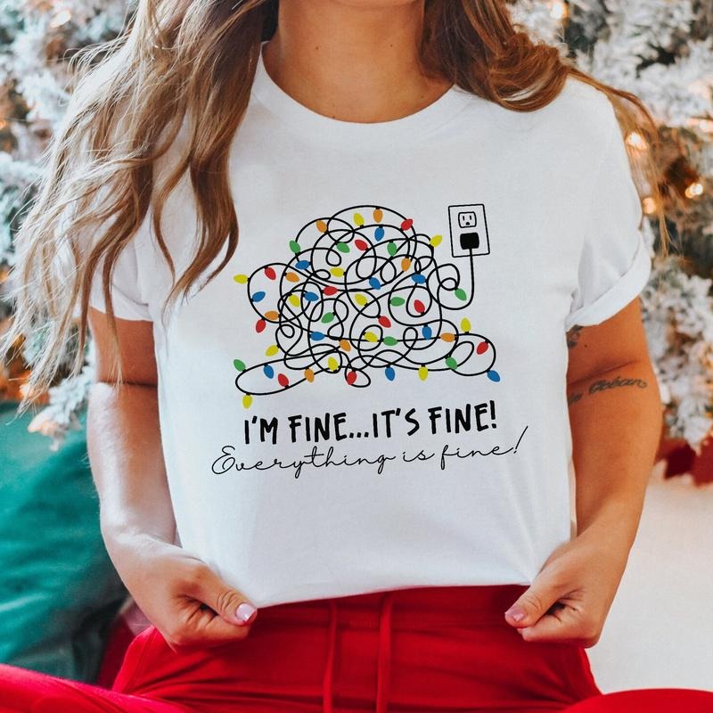 Sandjest Funny T-Shirt Everything Is Fine Gift for Women Girl Friend Hoodie, Sweatshirt | UrbanDripWear.com