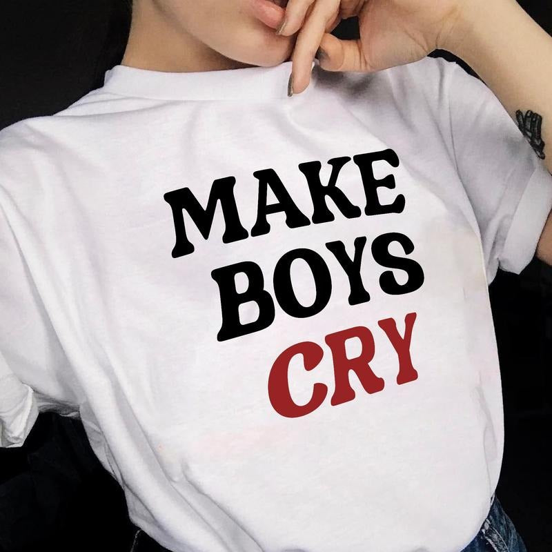 Sandjest Funny T-Shirt Make Boys Cry Gift for Women Girl Hoodie, Sweatshirt | UrbanDripWear.com