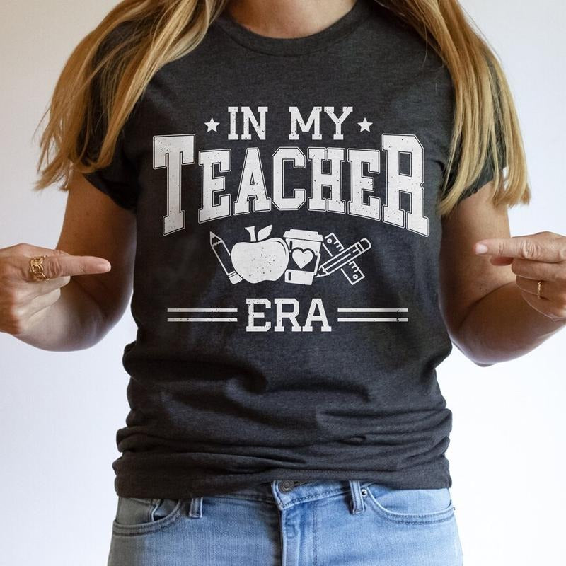 Sandjest In My Teacher Era Shirt Gift for Teachers Librarian T-Shirt for Women Girl Friend Hoodie, Sweatshirt