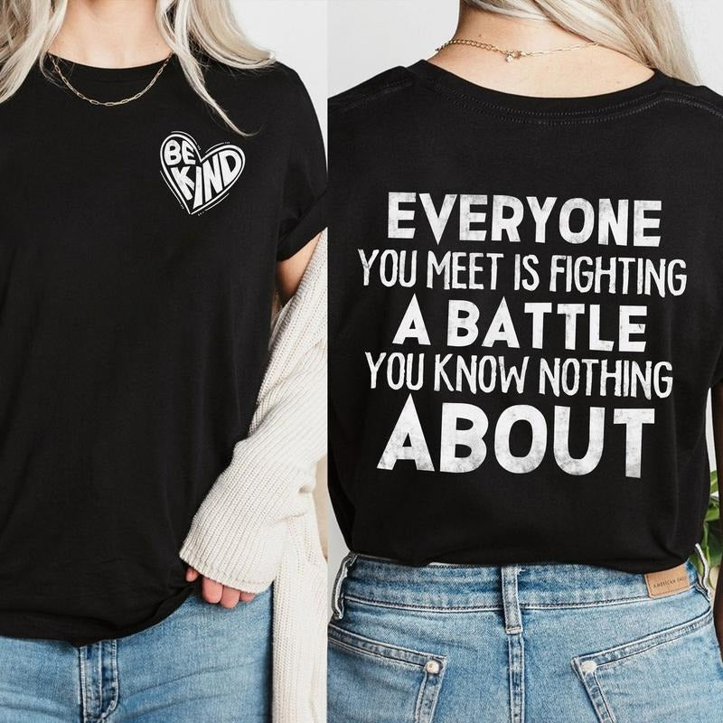 Sandjest Inspirational T-Shirt Be Kind Gift for Women Friend Girl Men Boy Hoodie, Sweatshirt | UrbanDripWear.com