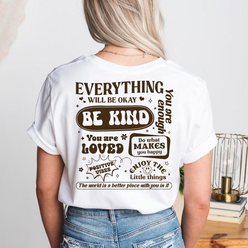 Sandjest Inspirational T-Shirt Everything Will Be Okay Gift for Women Girl Friend Hoodie, Sweatshirt | UrbanDripWear.com