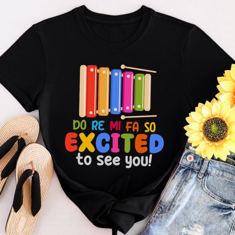 Sandjest Kindergarten Teacher T-Shirt Do Re Mi Fa So Excited to See You Gift for Women Girl Friends Hoodie, Sweatshirt
