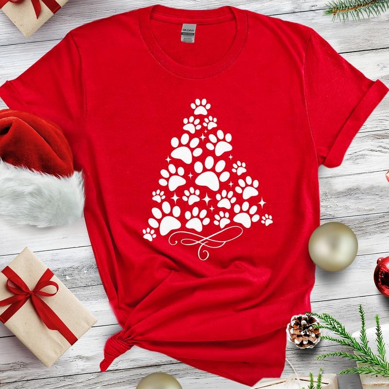 Sandjest Merry Christmas Paw T-Shirt Gift for Pet Lover Dog Mom Hoodie, Sweatshirt | UrbanDripWear.com
