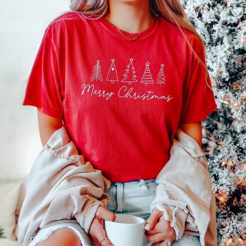 Sandjest Merry Christmas T-Shirt Hand Draw Style Gift for Friend Men Women Boy Girl Hoodie, Sweatshirt | UrbanDripWear.com