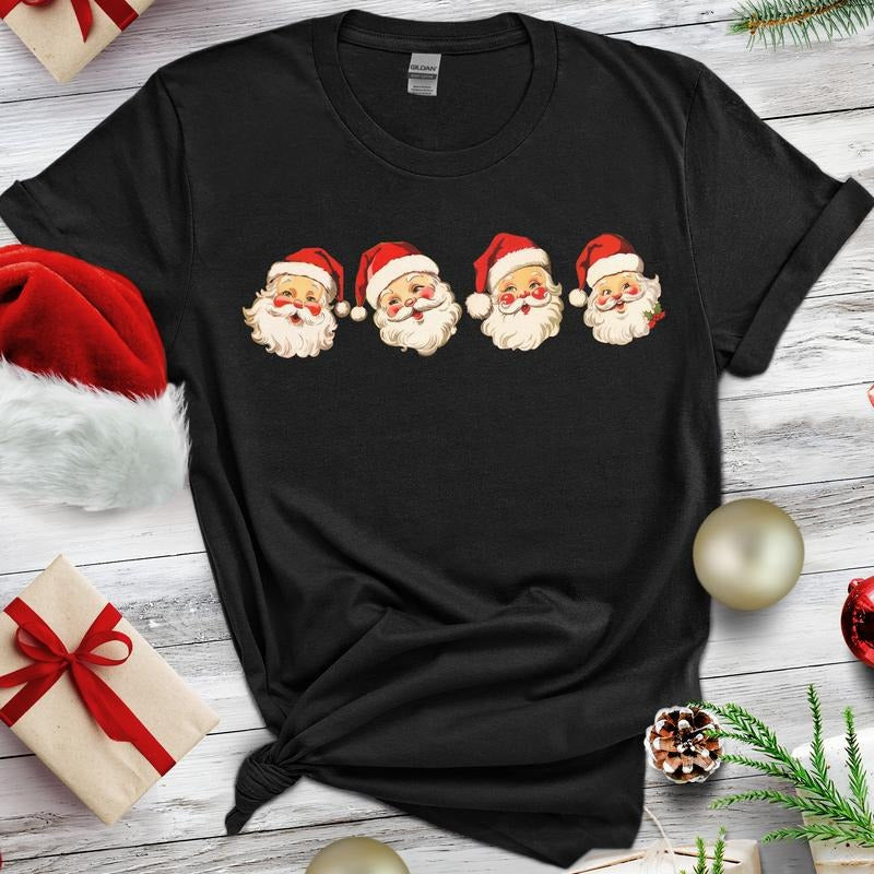 Sandjest Retro Cheerful Santa T-shirt Retro Christmas Santa Sweatshirt Vintage Santa Claus Tee Christmas Sweatshirt for...
