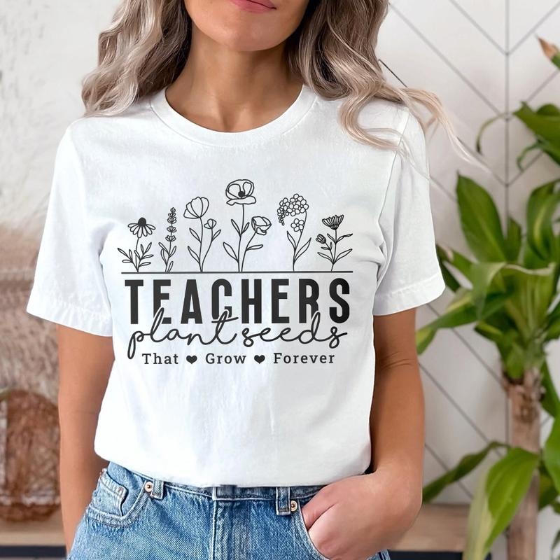 Sandjest Teacher T-Shirt Teachers Plant Seeds Hand Drawing Gift for Women Girl Friend Hoodie, Sweatshirt | UrbanDripWear.com