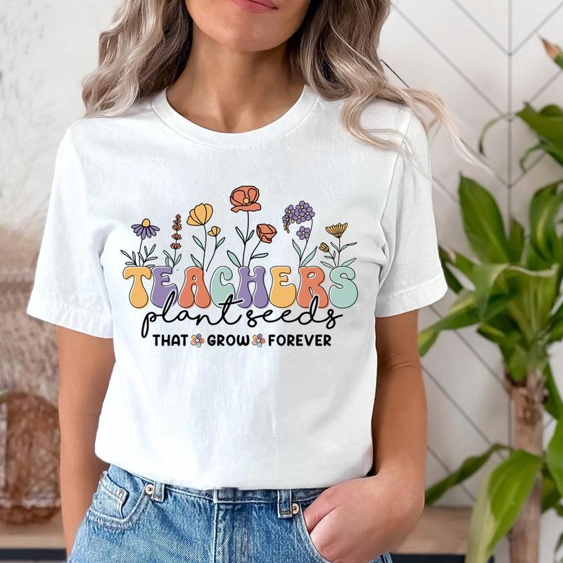 Sandjest Teacher T-Shirt Teachers Plant Seeds Vintage Style Gift for Women Girl Friend Hoodie, Sweatshirt | UrbanDripWear.com
