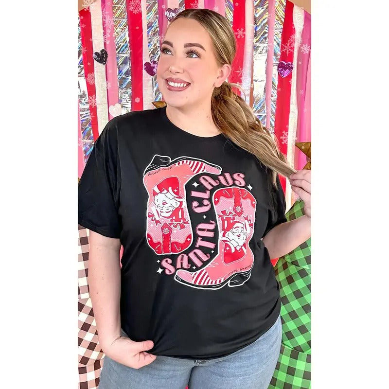 Santa Claus Boots Christmas Graphic T-Shirt Hoodie, Sweatshirt | UrbanDripWear.com