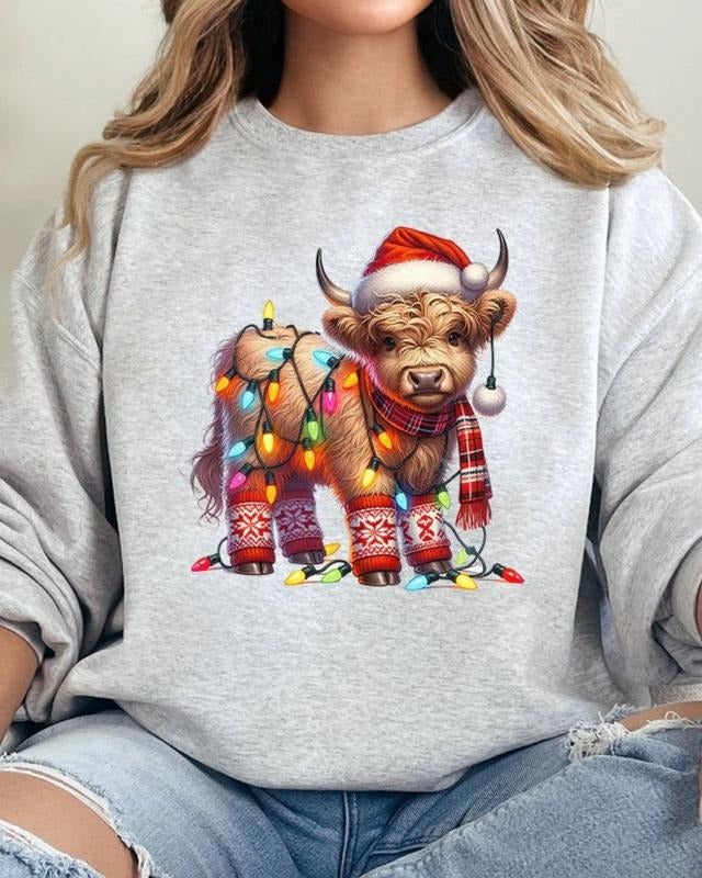 Santa Cow Twinklehoof Unisex NuBlend Crew Sweatshirt CHRISTMAS 2024 T-Shirts, Hoodie | UrbanDripWear.com