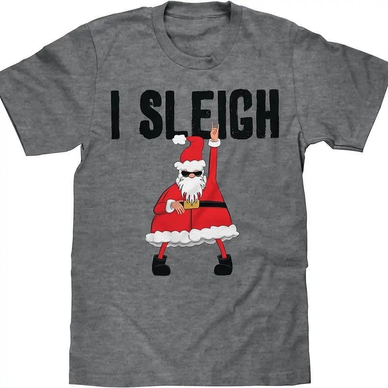 Santa I Sleigh T-Shirt - Gray Hoodie, Sweatshirt | UrbanDripWear.com