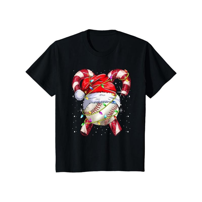 Santa Sports Candy Cane Christmas Baseball Player Men T-Shirt made in usa Hoodie, Sweatshirt | UrbanDripWear.com