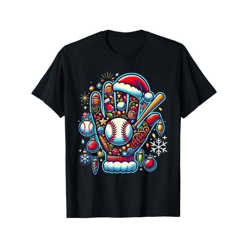 Santa Sports Design For Men Christmas Baseball Player T-Shirt made in usa Hoodie, Sweatshirt | UrbanDripWear.com