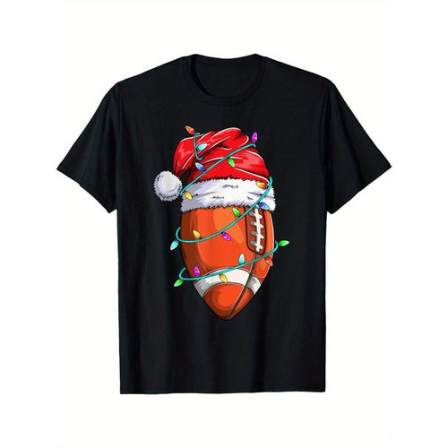 "Santa Sports T-Shirt for Men - Christmas Football Player Graphic Tee" made in usa Hoodie, Sweatshirt | UrbanDripWear.com