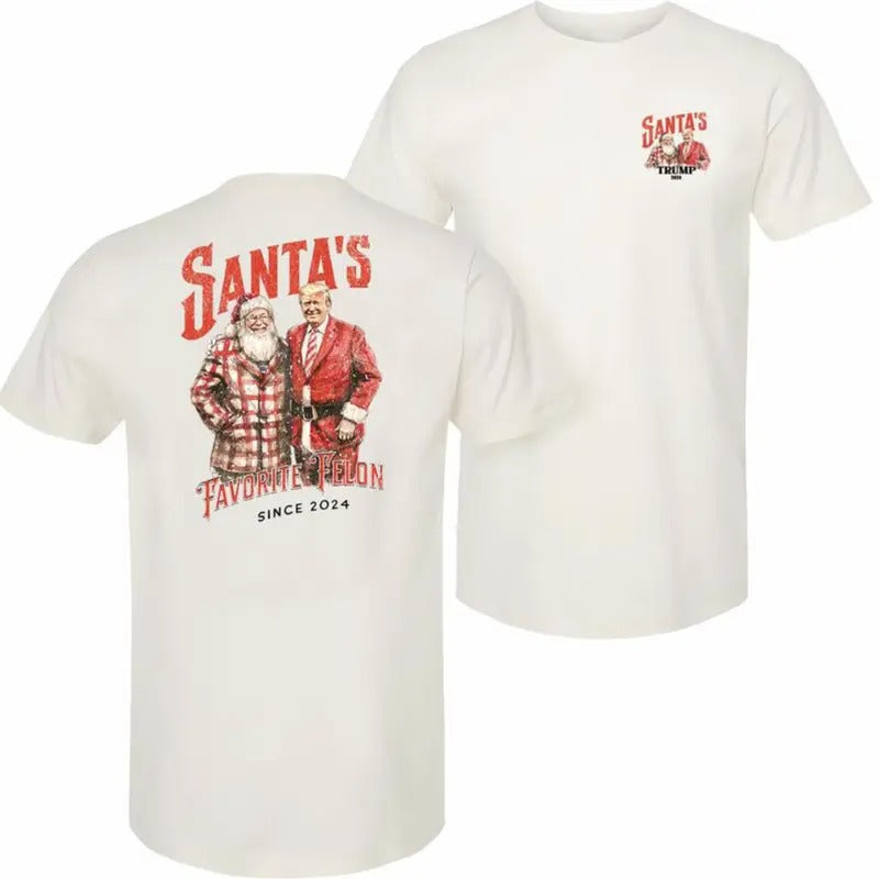 Santa's Favorite Felon Since 2024 Christmas Xmas, Funny Trum T-shirt
