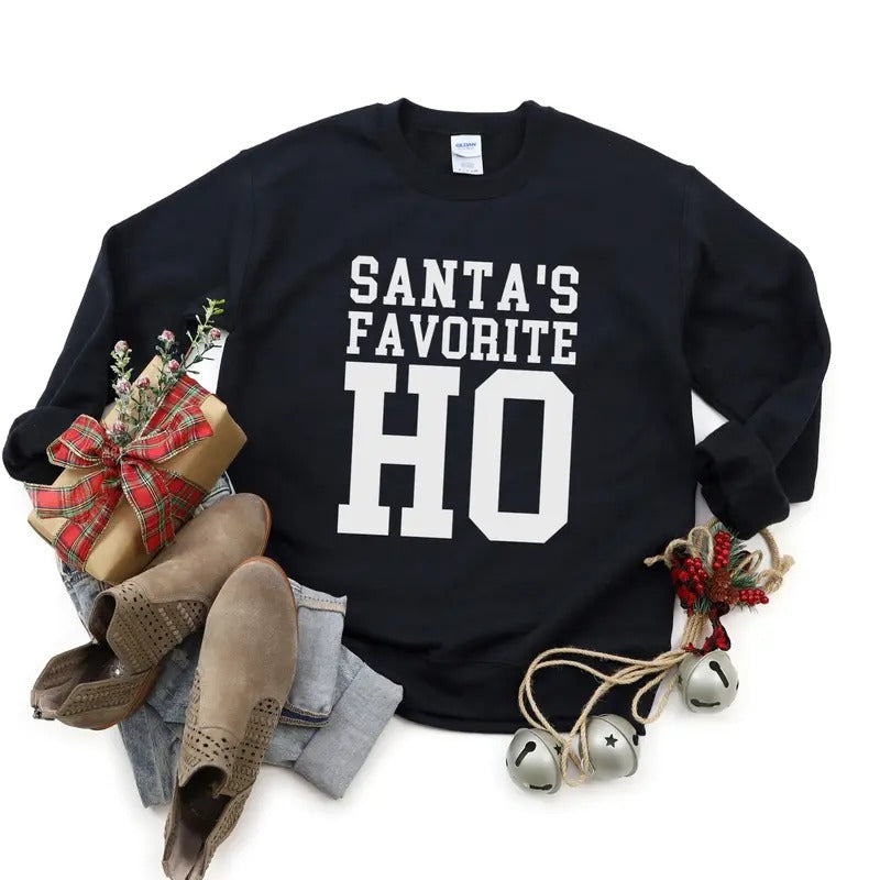 Santa's Favorite Ho Sweatshirt, Funny Santa Sweatshirt, Best Friend Gift, Holiday Shirt Casual Classic cute santa Hoodie