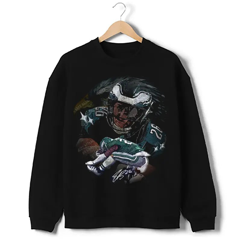 Saquon Night Night Jumpover Sweatshirt Philadelphia Football Star Custom Graphic Sweater Heavyweight Crewneck T-Shirts,...
