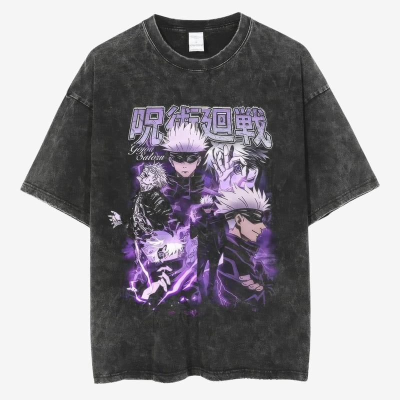 Satoru Gojo tee,Jujutsu Kaisen Vintage tShirt, Unisex Heavy Cotton Shirt, Retro Anime Tee, Oversize Vintage Graphic Tee...