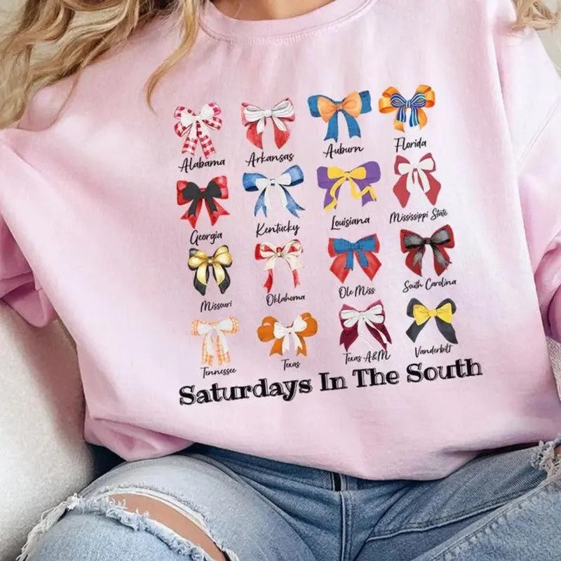 Saturdays In The South Heavy-weight Crew Sweatshirt Gameday 2024 T-Shirts, Hoodie | UrbanDripWear.com