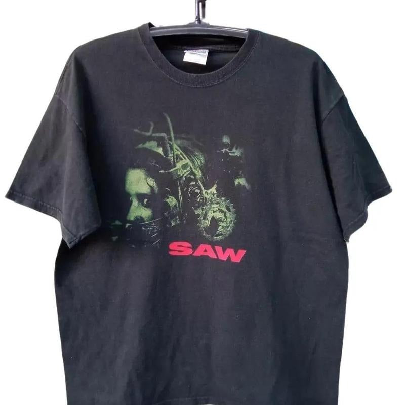 Saw Movie 90s basic black Horror Graphic T shirt black tee S-5XL Hoodie, Sweatshirt | UrbanDripWear.com