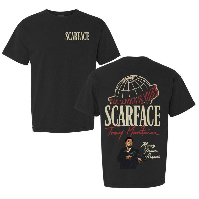 Scarface Shirt, scarface the world is yours,scarface hoodie,tony montana scarface,tony montana graphic tee,tony...