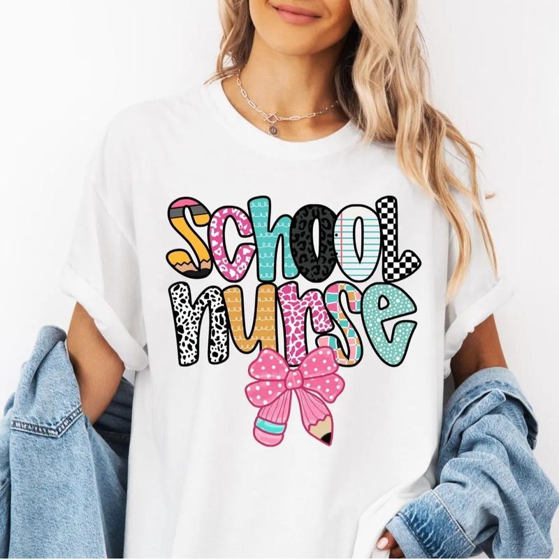 School Nurse Shirt, First Day Of School Shirt, Back to School Nurse Tee, Back to School Gift, Cute School Nurse T-Shirt...