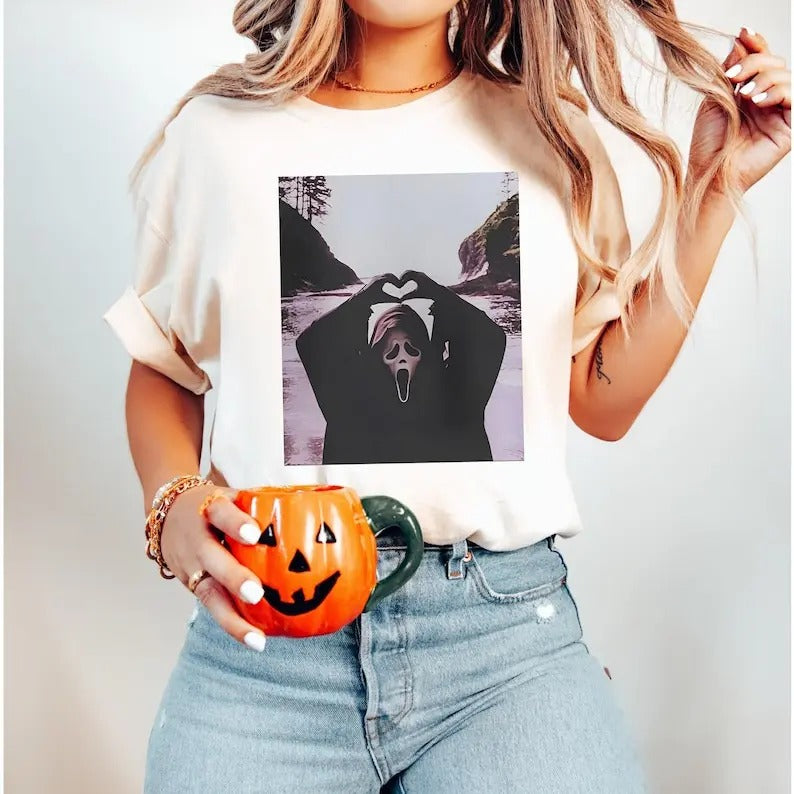 Screaming Ghost Heart Hands Shirt -Sweashirt, Halloween Scary Movie T-Shirt, Thriller Movie Shirt, Halloween Sweashirt,...