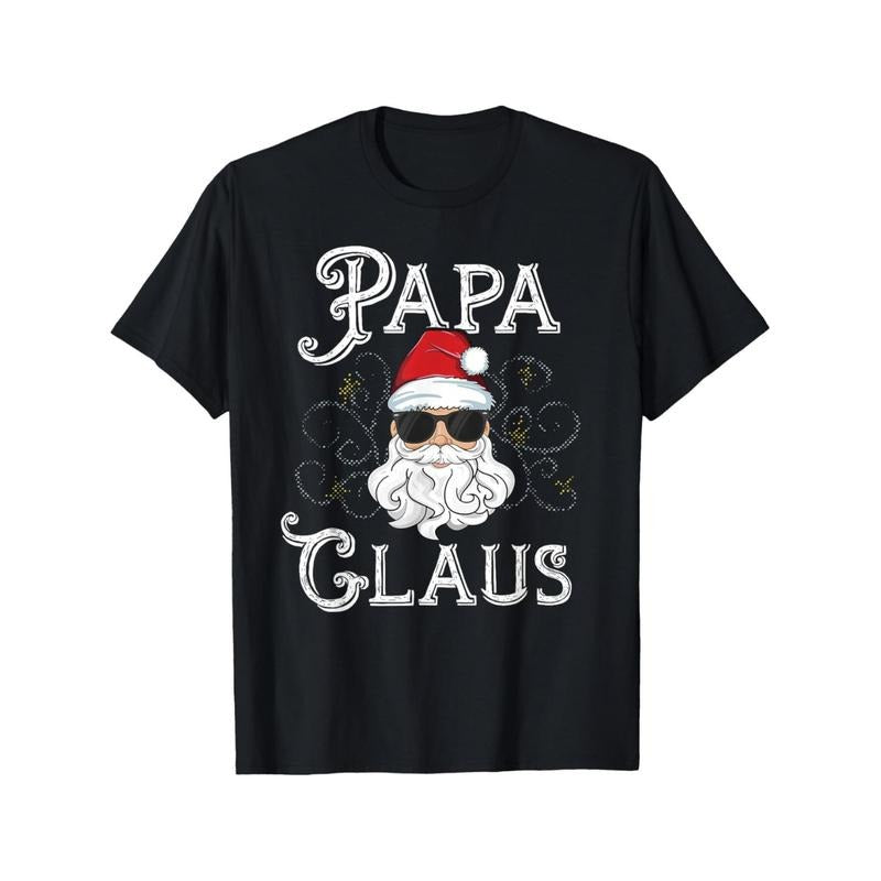 Seasons Comfortable Cotton Papa Claus Matching Family Christmas Outfit Xmas Photo Men's T-shirt with Casual Round Neck...