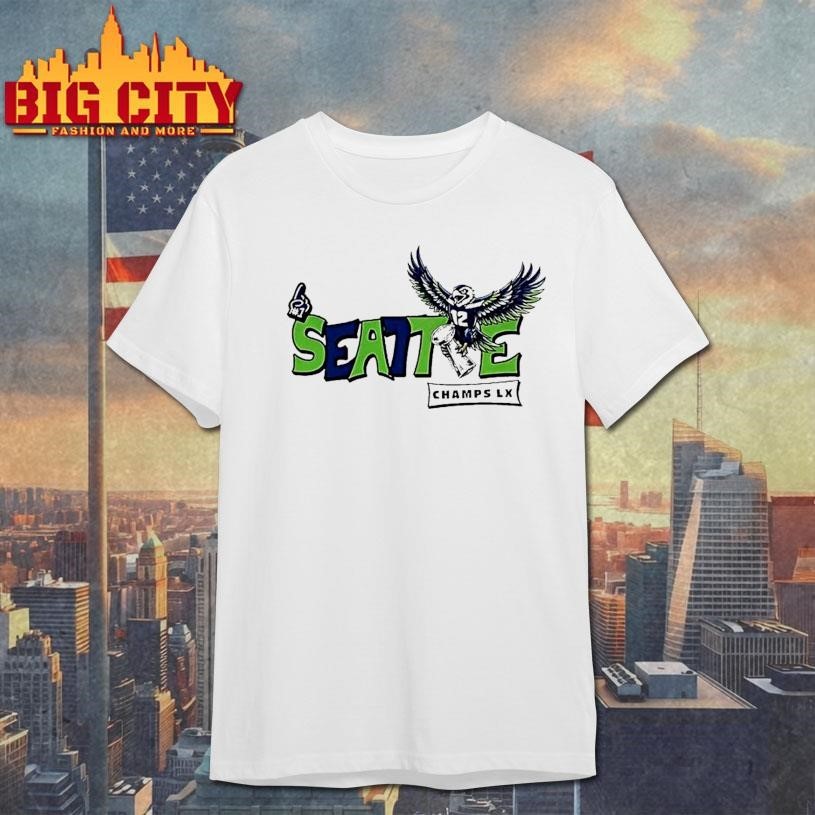 Seattle Champs Lx Number 12 Fan Eagle Logo Shirt