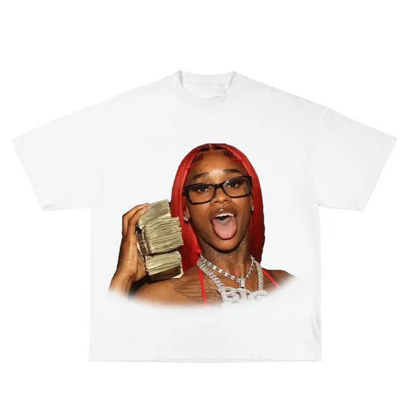 Sexxy Red Inspired Vintage Graphic T-shirt Heavy Cotton Tee Basketball 90 s Styled Shirt Hiphop Vibes Y2K Aesthetic...
