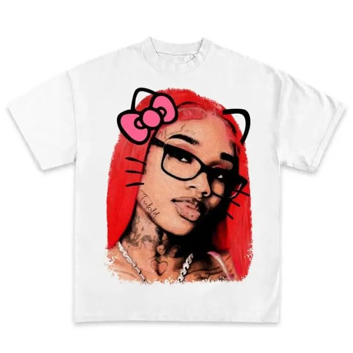 Sexyy Kitty Graphic Rap Tee Vintage Big Face Hip Hop T-shirt 222554 Hoodie, Sweatshirt | UrbanDripWear.com