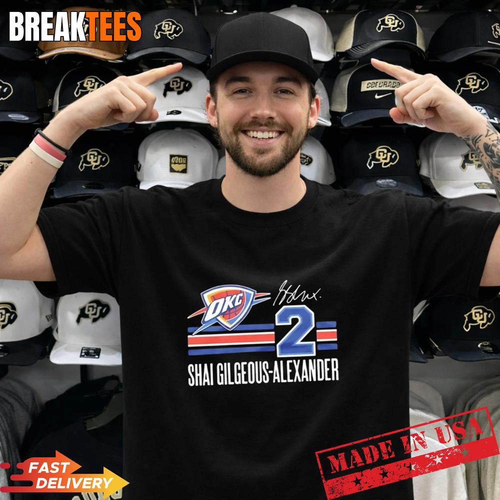 Shai Gilgeous-Alexander 2 Oklahoma City Thunder 2026 NBA Playoff signature T-Shirt