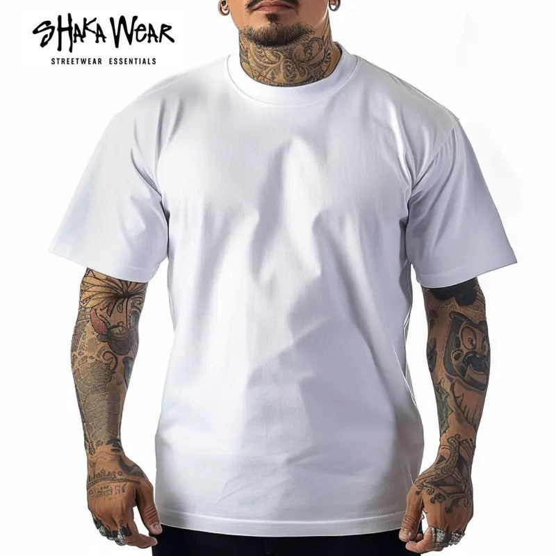 Shaka Wear Max Heavyweight T Shirt Cotton Crew Neck for Men T-Shirt  shirts tall Casual Menswear Top Classic Suit...